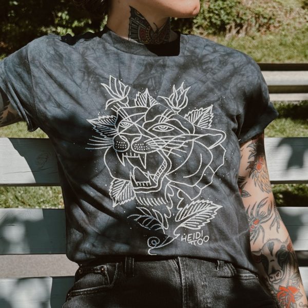 Panther Rose Dark Tie Dye Shirt